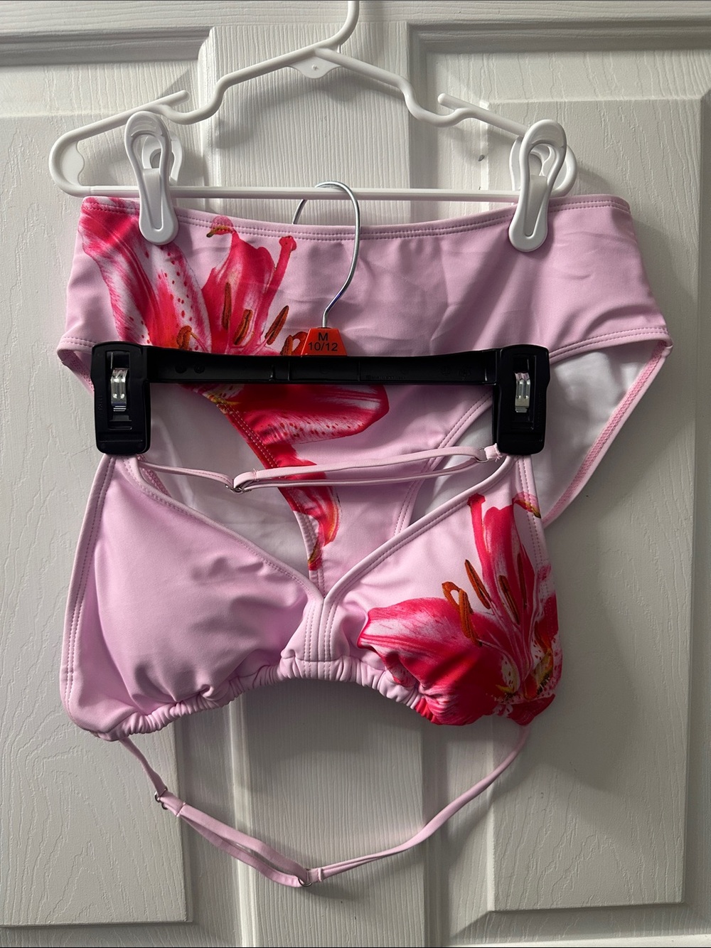 Girl’s Floral Pink Bikini Top and Bottom Set